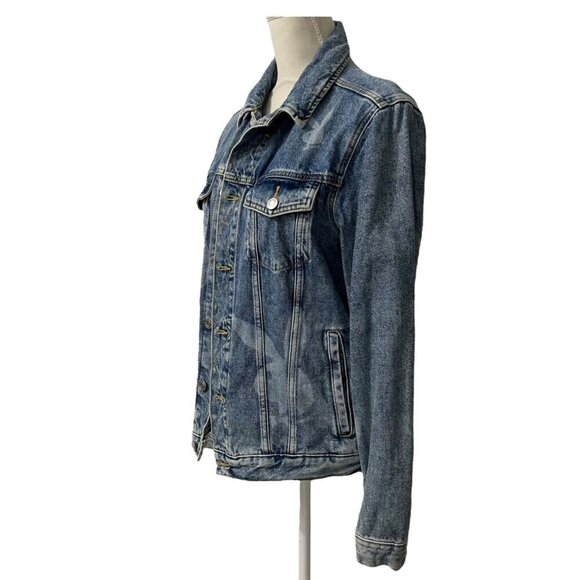 Y2K Playboy Bleach Bunny Denim Jean Trucker Jacket w/ Bunny Logos Size Small - Picture 3 of 8